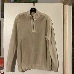 Tommy Bahama light tan men’s 1/4 zip sweater